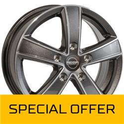MEGA WHEELS HERCULES 5 ANTHRACITE GREY FRONT POLISHED 6.5x16 5/120 ET44 CB65.1